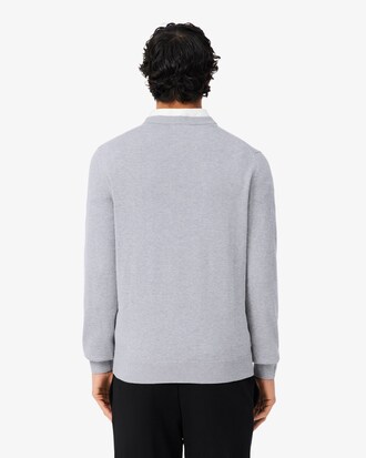 Einfarbiger Pullover aus Baumwolle mit Rundhalsausschnitt