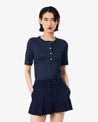 Gl&auml;nzendes Slim Fit-T-Shirt aus Piqu&eacute;