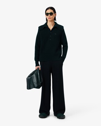 Pullover Runway aus Wolle mit Zopfmuster und Kragen