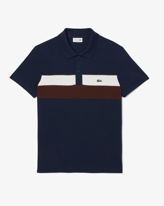 Regular Fit-Polohemd aus Mini-Piqué mit Colorblock