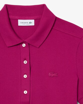 Slim Fit Damen LACOSTE Poloshirt aus Stretch-Baumwoll-Piqu&eacute;
