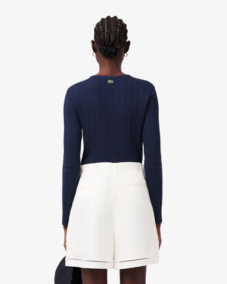 Slim Fit-Cardigan aus Pointelle