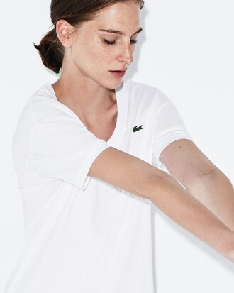 Damen LACOSTE SPORT Tennis T-Shirt aus geschmeidigem Jersey