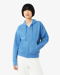 Hoodie aus Piqué mit Reißverschluss