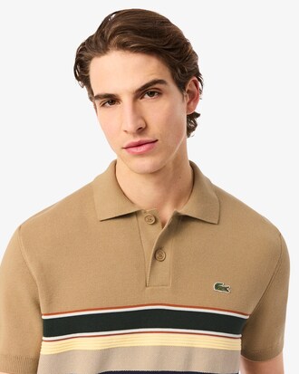 Französischer Pullover mit Streifen und Polokragen