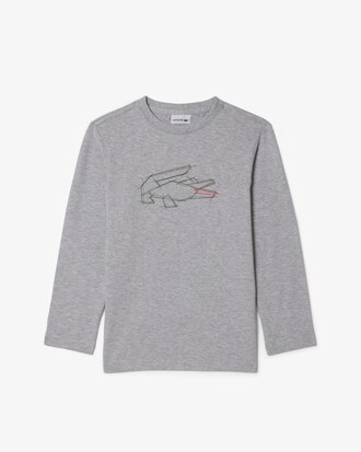 T-Shirt aus schwerer Baumwolle mit Krokodilgrafik