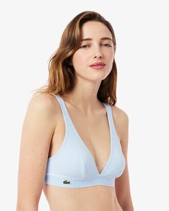 Triangel-Bralette aus gerippter Baumwolle