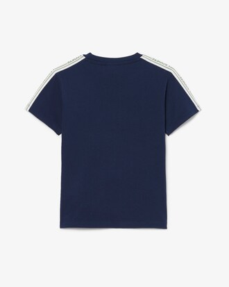 T-Shirt aus gestreifter Baumwolle mit Logo