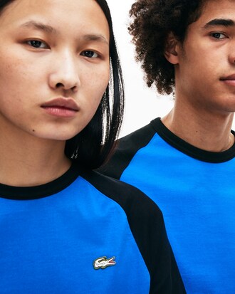 Baumwoll-T-Shirt mit Colorblocks für Sie und Ihn LACOSTE L!VE