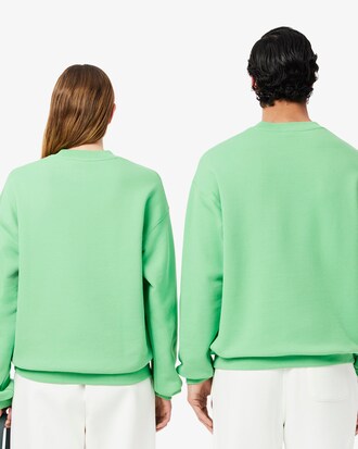 Loose Fit-Sweatshirt aus Fleece mit Akzent-Badge