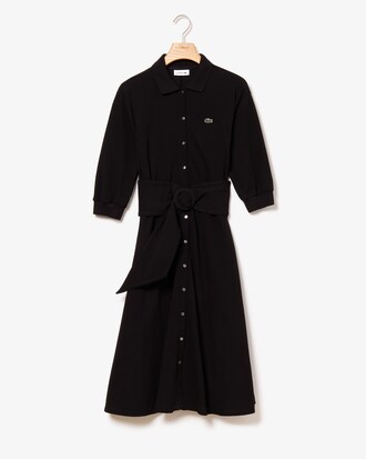 Damen Polokleid aus Petit Piqu&eacute; mit Gurt