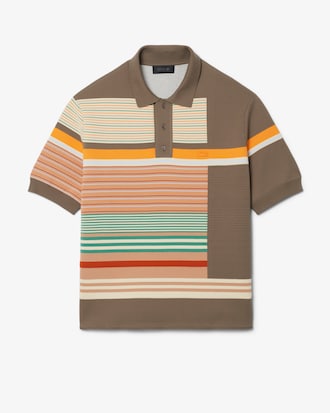 Pullover Runway mit strukturierten Streifen und Polokragen