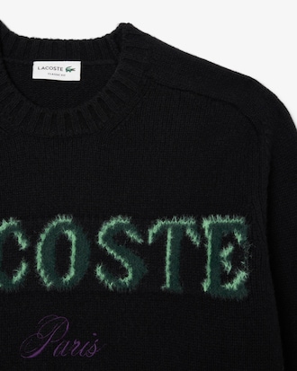 Karierter Pullover aus Tuchwolle mit Intarsienmuster