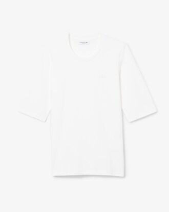 T-Shirt aus weicher Baumwolle mit Dreiviertelärmeln
