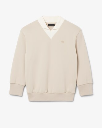 Sweatshirt Runway aus Satin-Strick mit V-Ausschnitt