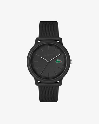 LACOSTE 12.12 Herrenuhr mit schwarzem Silikonband