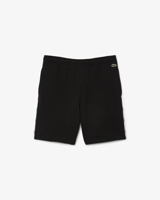 Shorts aus Baumwollfleece mit Logo-Einfassung