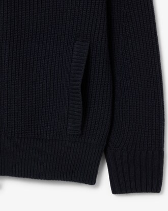 Pullover aus Tuchwolle mit hohem Kragen und Reißverschluss