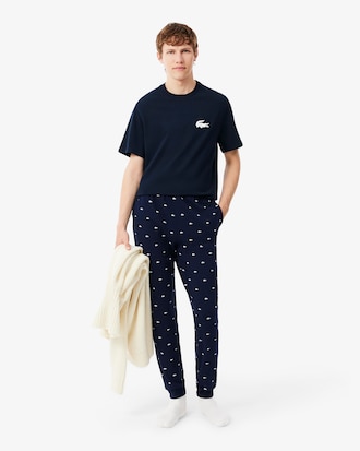 Loungewear-T-Shirt aus Baumwolle mit Krokodil-Druck