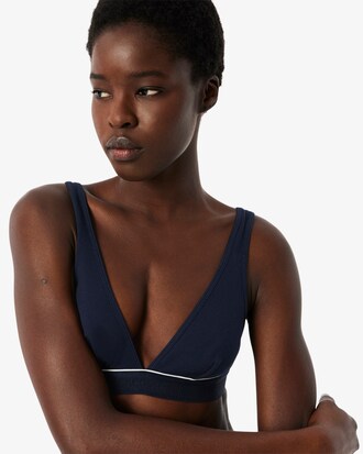 Triangel-Bralette aus gerippter Baumwolle