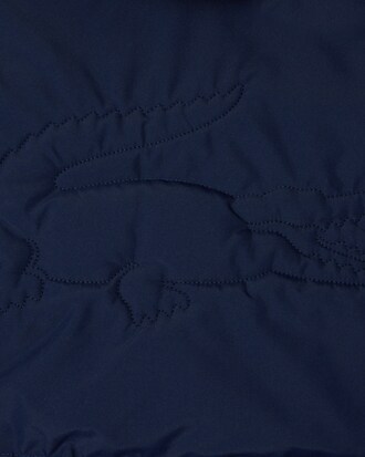 Puffer-Jacke mit Kapuze und gesticktem Krokodil