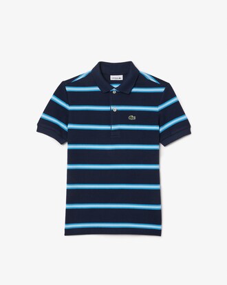 Polohemd aus Petit Piqué mit Streifen