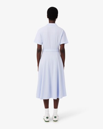 Flared-Polokleid aus Mini-Piqu&eacute;
