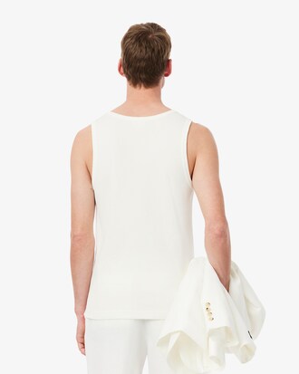Slim Fit-Trägerhemd aus Baumwollrippstrick