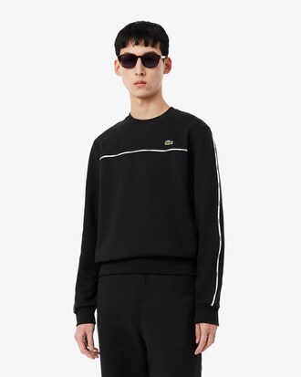 Fleece-Sweatshirt mit Logo-Einfassung