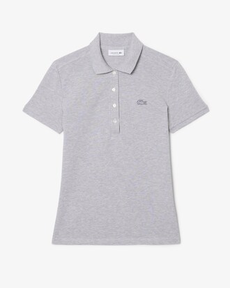 Slim Fit Damen LACOSTE Poloshirt aus Stretch-Baumwoll-Piqu&eacute;