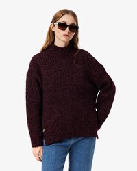 Strickpullover aus mercerisierter Wolle mit hohem Kragen