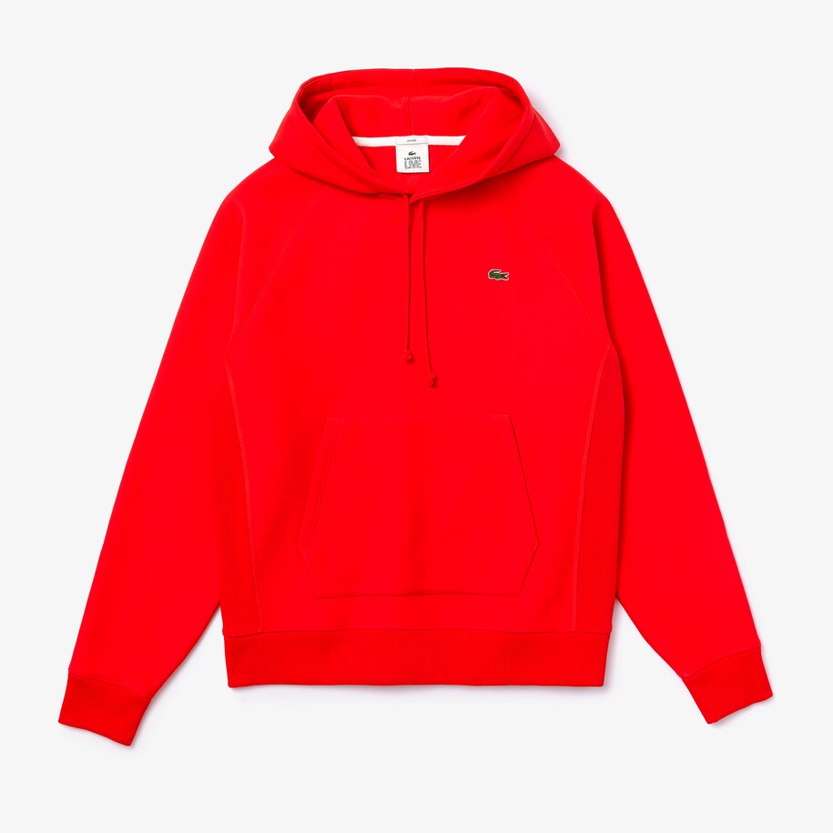 Unisex Lacoste Live Loose Fit Hooded Kangaroo Pocketed Sweatshirt Lacoste