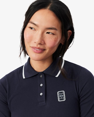 Slim Fit Two Tone Badge Accent Polo Shirt