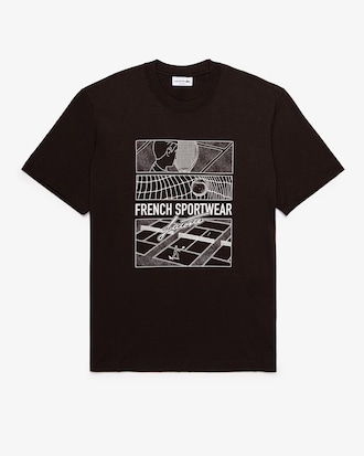 Tennis Court Print Cotton T-shirt