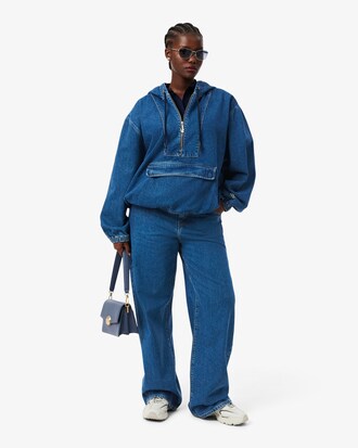 Oversized Denim Popover Jacket