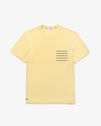 Men's Crew Neck Striped Pocket Cotton Jersey T-shirt