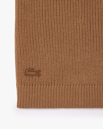 Ribbed Wool Balaclava with Visor