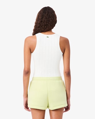 Slim Fit Pointelle Knit Cotton Tank Top