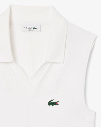 Sleeveless Stretch Knit Tennis Polo Shirt