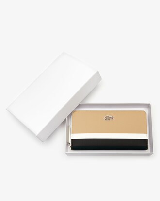 Women's L.12.12 Concept Coated Striped Canvas Zip Wallet