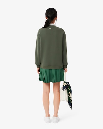 Blended Fabric Pleated Sweatshirt Dress