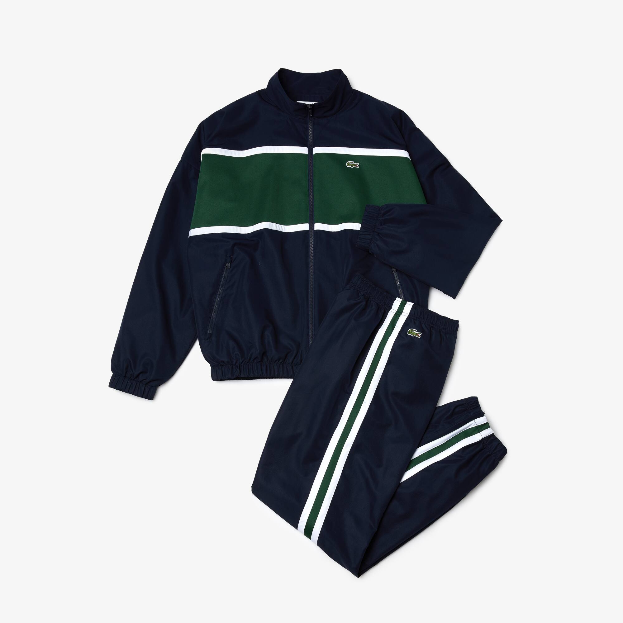 mens green lacoste tracksuit