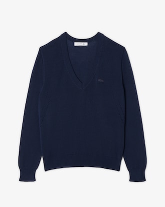 Seamless Knit V Neck Sweater