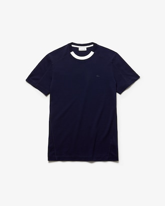 Men's Lacoste Motion Contrast Crew Neck Cotton T-shirt