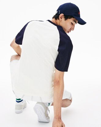 Unisex Lacoste LIVE Crew Neck Colourblock Cotton T-shirt