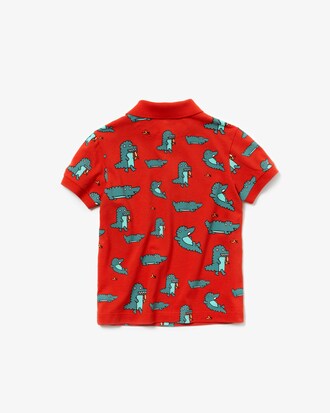 Boys' Lacoste Print Mini Piqu&eacute; Polo Shirt