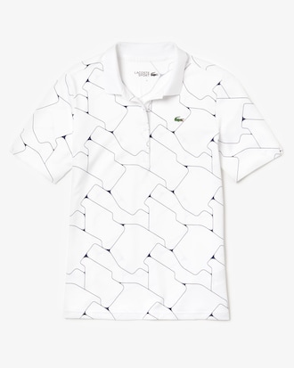 Women's Lacoste SPORT Print Breathable Stretch Jersey Golf Polo Shirt