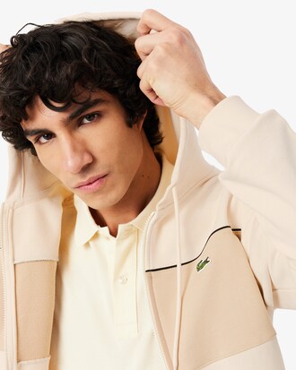 Colour-Block Zipped Hoodie