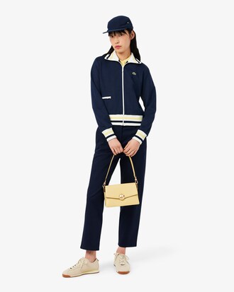 Zipped Stripe Accent Sweatshirt