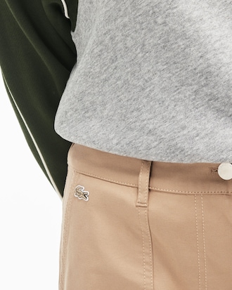 Women's Texturized Cotton Pleated Carrot Pants